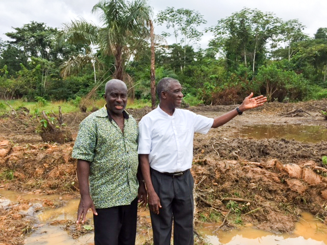 Msgr Simon and Bishop Joeseph inspect work